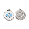 304 Stainless Steel Enamel Pendants STAS-Q001-28P-2