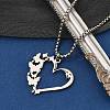 201 Stainless Steel Laser Cut Heart Butterfly Pendant Box Chain Necklaces for Women NJEW-Q004-06P-2