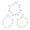 3Pcs Stainless Steel and Natural & Dyed Malaysia Jade Charm Bracelets BJEW-JB12418-2