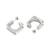 304 Stainless Steel Square Stud Earrings for Women EJEW-K281-26P-2