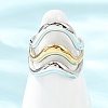 304 Stainless Steel Open Cuff Rings for Women RJEW-K296-03A-GP-1