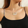 Alloy Layered Half Round Pendant Necklaces FS-WGC51BC-01-2