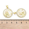 Brass Micro Pave Clear Cubic Zirconia Pendants KK-L213-010G-08-3