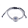 Adjustable Brass Braided Beaded Bracelets BJEW-F282-29-RS-2