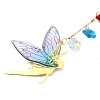 Brass & Transparent Epoxy Resin Fairy Pendant Decoration HJEW-JM02635-03-4
