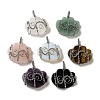 Natural & Synthetic Mixed Gemstone Copper Wire Wrapped Pendants G-K338-07P-1
