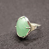 Oval Natural Green Aventurine Adjustable Ring FIND-PW0021-05D-1