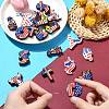 20Pcs 10 Styles Independence Day Silicone Focal Beads SIL-CJ0001-76-5