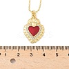 Brass Micro Pave Clear Cubic Zirconia Scared Heart Pendant Necklaces NJEW-D306-05G-3