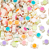 UV Plating Rainbow Iridescent Acrylic European Beads SACR-SC0001-55-1