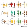 24Pcs 12 Styles Opaque Resin Imitation Food Pendants CRES-CJ0001-61-2