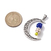 Halloween Synthetic Turquoise Skull Pendants PALLOY-JF02650-05-2