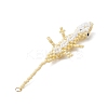 Glass Seed Beaded Gecko Pendants PALLOY-MZ01115-02-4