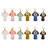 12Pcs 6 Styles Natural & Synthetic Mixed Gemstone Copper Wire Wrapped Pendants PALLOY-AB00182-1