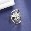 Non-Tarnish Adjustable 304 Stainless Steel Woven Web/Net with Feather Ring LS-RJEW-F149-05P-5