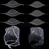 10Pcs 2 Colors Plastic Black and White Rain Bonnets AJEW-CP0007-88-1