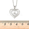 Mother's Day Brass Micro Pave Clear Cubic Zirconia Mother and Baby Heart Pendant Necklaces for Women LS-NJEW-C085-01C-P-3