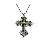 Cross Rhinestone Pendant Necklaces FK0815-7-1