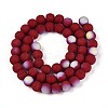 Frosted Opaque Glass Beads Strands GLAA-T032-P8mm-MBB23-2