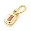 Brass Cubic Zirconia Charms KK-G554-02D-04-2