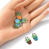 6Pcs 6 Colors Alloy Enamel Pendants ENAM-YW0002-53-3