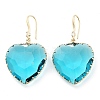 Glass Heart Dangle Earrings EJEW-Q800-19C-KCG-1