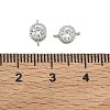 SHEGRACE Brass Pave Clear Cubic Zirconia Flat Round Connector Charms XGRQ3D002-500P-3