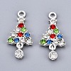 Alloy Colorful Rhinestone Pendants PALLOY-Q441-029-RS-2