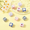 10Pcs 5 Colors Opaque Acrylic Beads SACR-YW0001-90-4