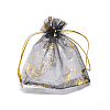 Gold Stamping Butterfly Rectangle Organza Gift Bags X-OP-L006B-02-3