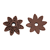 8-Petal Tibetan Style Alloy Flower Bead Caps TIBEB-2347-R-FF-1