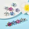 10Pcs UV Plating Opaque Rainbow Iridescent Acrylic Beads OACR-YW0005-03-2