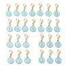 26Pcs Flat Round with Letter A~Z Alloy Enamel Pendant Decorations HJEW-JM02563-1