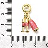 Brass Enamel Goblets & Wine Bottle European Dangle Charms Large Hole Pendants KK-Z093-08G-01-3