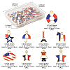45Pcs 9 Styles Independence Day Alloy Enamel Pandants FIND-FS0004-09-4