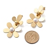 304 Stainless Steel Flower Stud Earrings for Women STAS-Z112-22G-5