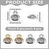 8Pcs 2 Colors Brass Pave Cubic Zirconia Pendants ZIRC-LP0001-45-2