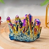 Electroplated Natural Druzy Quartz Crystal Cluster Ornaments PW-WG24416-07-1
