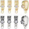 8pcs 2 Colors Brass Micro Pave Cubic Zirconia Donut Bails KK-HS0001-03-1