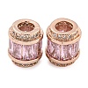 Rack Plating Brass Micro Pave Cubic Zirconia European Beads LS-KK-F089-31RG-02-1