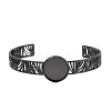304 Stainless Steel Blank Cuff Bangle Bases with Flat Round Tray SA-CBA82C8-04A-EB-2