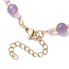 Synthetic Turquoise & Natural Amethyst & Howlite & Carnelian & Dyed Yellow Jade & Dyed Malaysia Jade Round and Glass Seed Beads Link Chain Bracelet Making AJEW-MZ00009-5