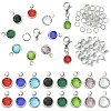 40Pcs 8 Colors 304 Stainless Steel Glass Pendant Decorations Kits STAS-YW0002-97-1