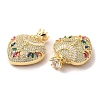 Brass Micro Pave Cubic Zirconia 2-Loop Pendants KK-A180-22G-2