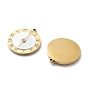 PVD Vacuum Plating 304 Stainless Steel Pave Shell Flat Round Roman Numerals Pendants STAS-R130-25G-2