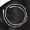 925 Sterling Silver Pave Colorful Cubic Zirconia Tennis Necklaces for Women NJEW-C096-01B-P01-3