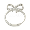 Bowknot Brass Adjustable Rings for Women RJEW-M016-09P-4