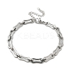 304 Stainless Steel Rectangle Link Chains Bracelets for Men & Women BJEW-D042-44P-4