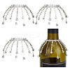 Brass Glass Rhinestone Wine Bottle Charms Decoration HJEW-OC00173-1