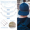 3Pcs 3 Styles 304 Stainless Steel Baseball Cap Chain Set AJEW-TA00027-3